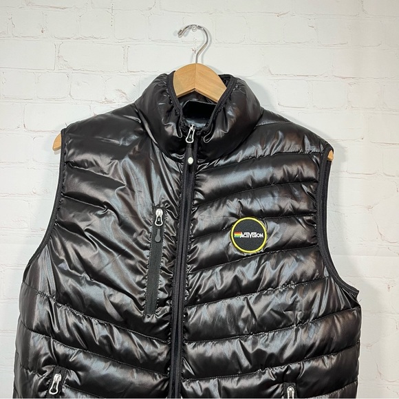 Activision Official Puffer Vest Mens Size Medium Black Full Zip Mock Neck - Picture 2 of 13